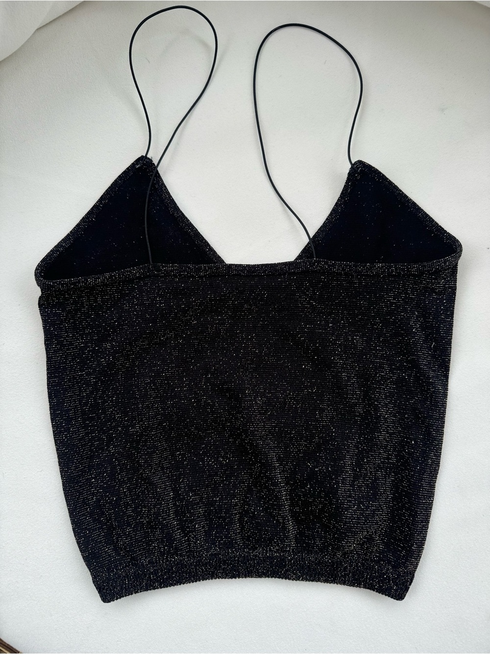 Intimately Free People Black and Metallic Gold Spaghetti Strap Cami Top - Picture 2 of 5